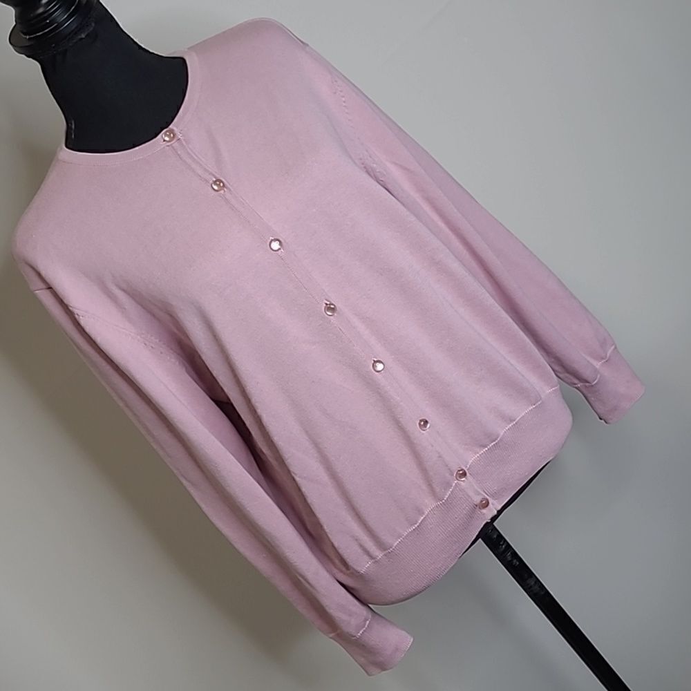 BFA classic sz petite large sweater soft rose color